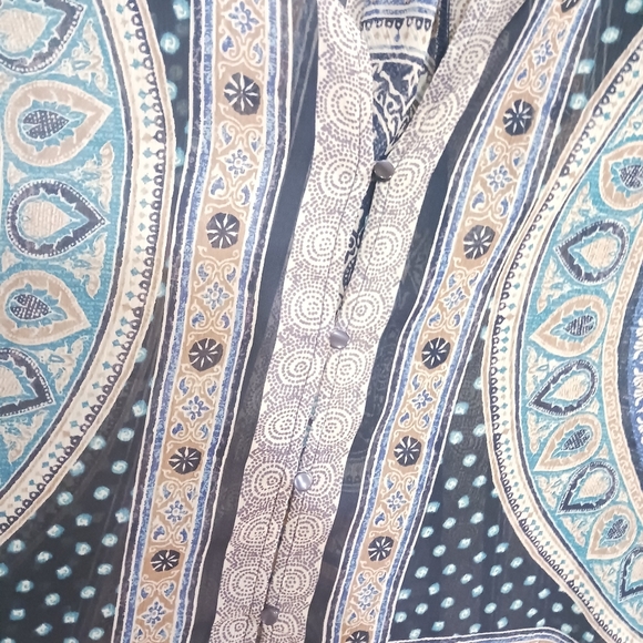 Lucky Brand Grecian sheer blouse - Picture 3 of 9